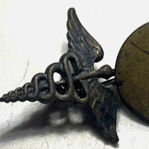 Vintage Original Medical Officer Sterling Collar Insignia Pin